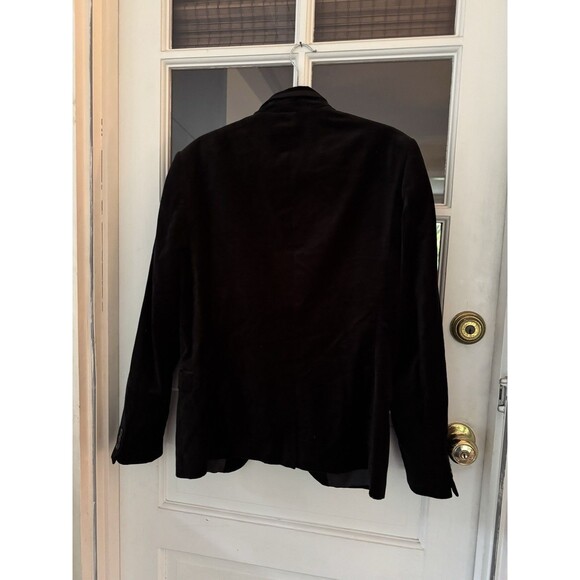H&M Men's Blazer Sport Coat Jacket 40R Velvet Black One Button Satin Trim Lapel - Picture 5 of 11